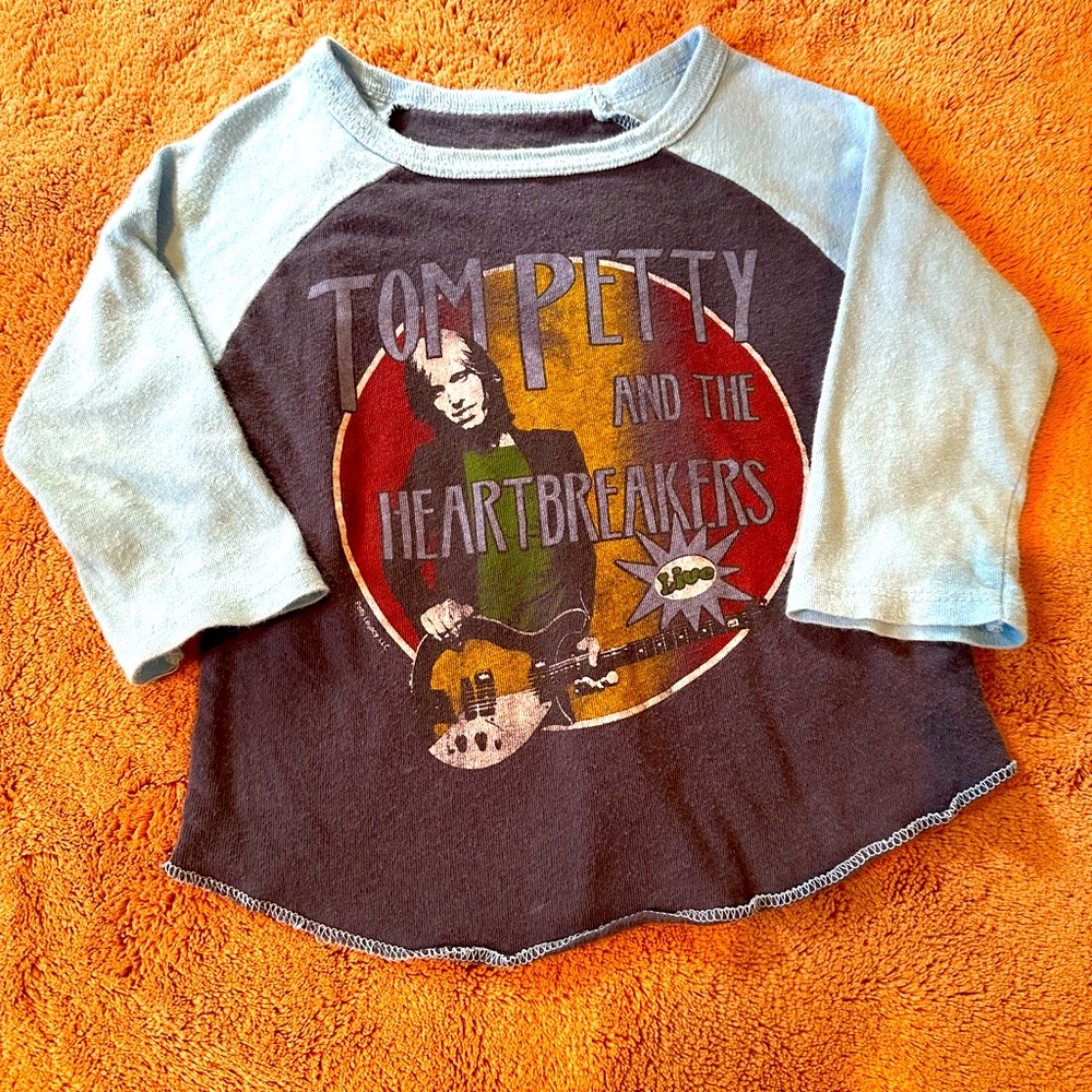 Rowdy Sprouts Tom Petty and the Heartbreakers raglan baseball tee. 100% cotton.